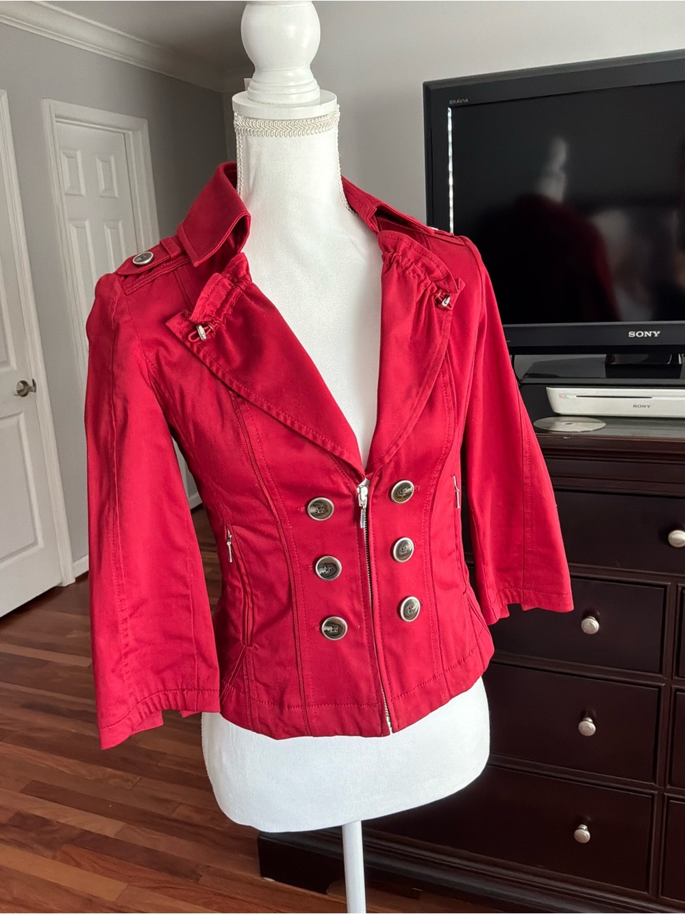 Beautiful Red Structured Jacket Like New